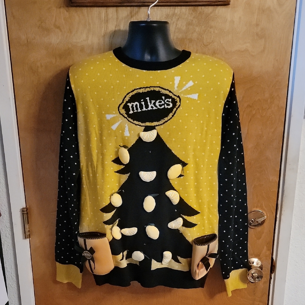 Mikes Hard Lemonade Light Up Ugly Christmas Sweater Size Large